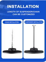 Lumière LED UFO à haut rendement lumineux de 200 W homologuée CE pour entrepôt industriel et atelier, télécommande, garantie de 5 ans, aluminium IP65
