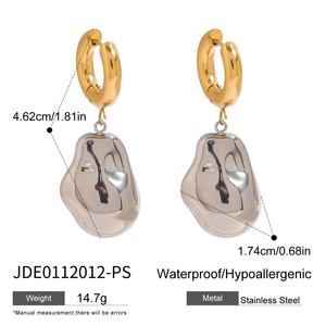 Pendientes de Aro de Acero Inoxidable 316L Europeos y Americanos 2026, de Alta Gama, Exagerados y Modernos, de Acero Titanio para Mujer - Product Image 6