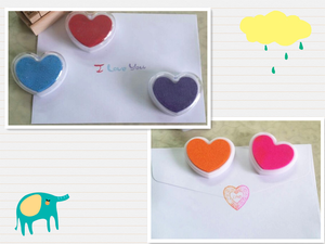 Vente flash : Mini <span class=keywords><strong>tampon</strong></span> <span class=keywords><strong>encreur</strong></span> personnalisé à séchage rapide en forme de cœur pour empreintes digitales d'enfants, peinture au doigt, artisanat DIY - Product Image 3