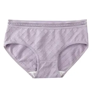 Manufacturer's Popular Women's Solid Color Underwear Mid-waist Japanese Thin Triangle Shorts Head Cotton Breathable Briefs