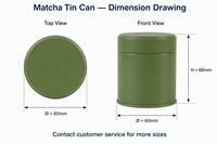 Boîtes en fer blanc 60*68mm 30g pour emballage de thé Matcha, hermétiques, avec pulvérisateur mat 3.5 OZ, qualité alimentaire