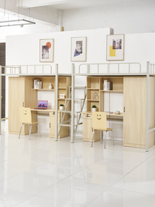 <span class=keywords><strong>Lit</strong></span> superposé <span class=keywords><strong>en</strong></span> <span class=keywords><strong>fer</strong></span> forgé moderne et minimaliste pour dortoir universitaire, avec bureau intégré, pour une personne, garantie de 3 ans - Product Image 4