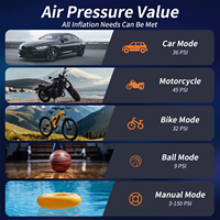 Pompe à air électrique 12V CC 4X à gonflage rapide 150 PSI avec manomètre et lumière LED pour voiture, vélo, moto, ballon