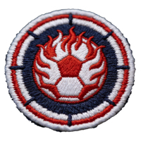 Écusson sportif tissé personnalisé brodé, écologique, thermocollant, avec logo et nom d'équipe de football pour uniformes et vêtements