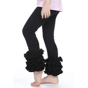 Ventes directes d'usine RTS stockés Pantalons longs pour enfants Leggings à volants pour bébés filles de couleur unie - Product Image 6
