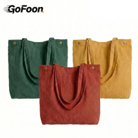 Sac fourre-tout en velours côtelé à prix avantageux, vente en gros d'usine, logo personnalisé, couleur personnalisée, écologique, réutilisable, sac de transport quotidien, sac de sport
