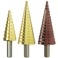 Forets étagés revêtus de titane HSS M35 perceuse à pagode 4-22mm4-12mm 4-20mm 4-32mm outils de coupe d'étape de rainure en spirale à rainure droite