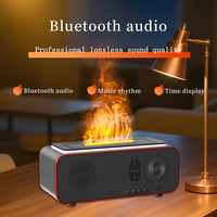 Nouvelle Arrivée 2026 : Humidificateur Diffuseur d'Air à Flamme Simulée Tendance avec Horloge et Lampe d'Ambiance RVB pour Chambre