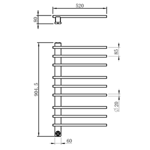 Radiateur à serviettes chauffant noir certifié CE SAA, support mural électrique pour serviettes de <span class=keywords><strong>bain</strong></span>, chauffe-serviettes électrique mural pour salle de <span class=keywords><strong>bain</strong></span> - Product Image 6