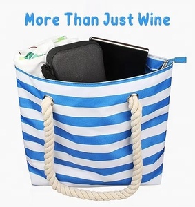 Bolsa de Vino Resistente para la Playa, con Cierre de Cremallera, a Prueba de Fugas, Aislada, con Asa, Compartimentos Ocultos, para Viajes, Restaurantes y Llevar tu Propio Vino - Product Image 2