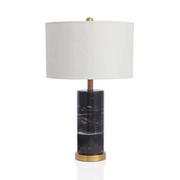 Lampe de table moderne en nickel brossé avec interrupteur à intensité variable, lampe de table de projet avec base en béton et marbre pour hôtels et centres commerciaux