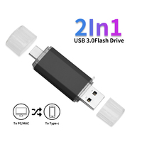 Clé USB 2 en 1 Type-C Clé USB 128 Go 64 Go 32 Go 16 Go 8 Go Clé USB en métal Mémoire 3.0 Clé USB