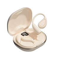 Écouteurs de sport AI HD avec texture en cuir Écouteurs sans fil étanches Annulation du bruit Appels Conduction Crochet d'oreille