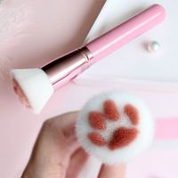 New Style Modische Single Cat Paw Weiche Faser Make-up Pinsel Foundation Pinsel Holzgriff Make-up Pinsel Private Label