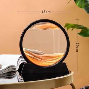 Sable <span class=keywords><strong>dynamique</strong></span> de haute qualité, art liquide, paysage de montagne 3D en verre rond, horloge de sable pour la décoration de la maison, du bureau ou du bureau à domicile - Product Image 2