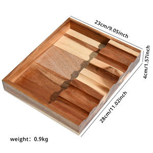 ที่วางช้อนไม้อาเคเซียธรรมชาติแบบปรับแต่งได้6ช่อง - Product Image 2