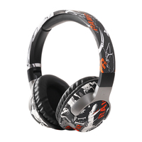 Headphone Nirkabel Gaya Grafiti Over-Ear Suara Surround BT 5.3 Desain Lipat Driver Dinamis Audiophile Perjalanan Ponsel