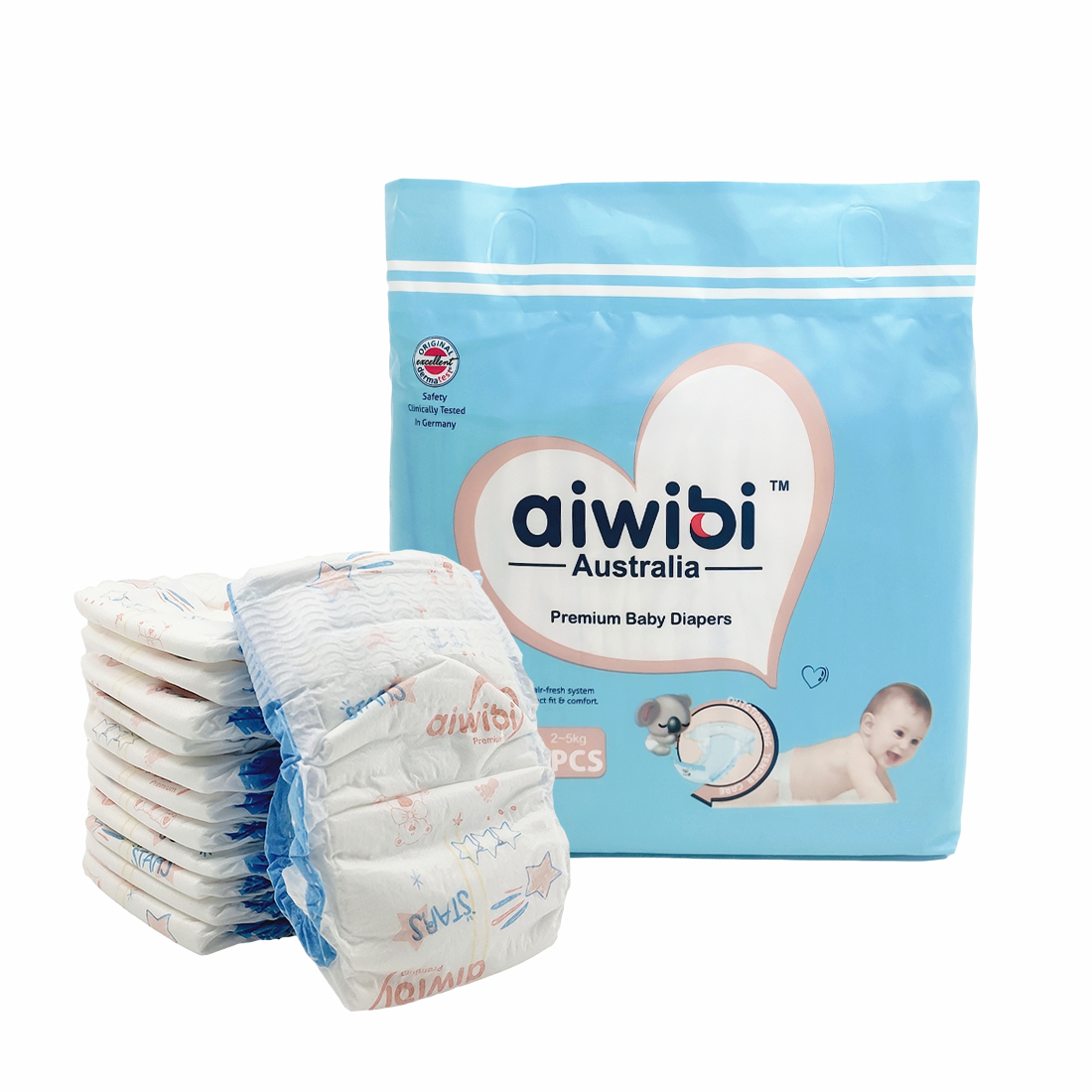 Бренд AIWIBI, одноразовая мягкая ткань всех размеров, детский уход, экологически чистые дешевые детские подгузники, трусики, детские подгузники в тюке AWB02