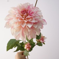 Bunga Dahlia Buatan 2026, Sentuhan Realistis Lateks, 2 Kepala, untuk Dekorasi Pernikahan dan Hiasan Tengah Meja Rumah
