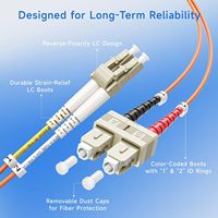 Cable de Fibra Óptica Multimodo Dúplex OM1 RSPOF OFNP Plenum, 1m, 10Gb, SC a LC, 62.5/125, UPC/APC, Revestimiento LSZH Pulido