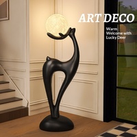 Lampadaire créatif en résine, thème faon artistique, pour salon, côté canapé, chambre à coucher, meuble TV, décoration d'ambiance moderne et simple