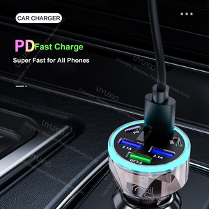 Cargador de coche USB C multipuerto con pantalla de voltaje 6 en 1 Adaptador de carga súper rápida en coche para iPhone productos de envío directo 2024 - Product Image 5