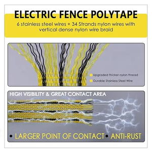 Conduttori in Acciaio Inossidabile Resistenti, Nastro <span class=keywords><strong>Elettrico</strong></span> ad Alta Potenza <span class=keywords><strong>per</strong></span> Recinzioni Agricole, <span class=keywords><strong>per</strong></span> Recinzioni di Bovini e Cavalli - Product Image 5