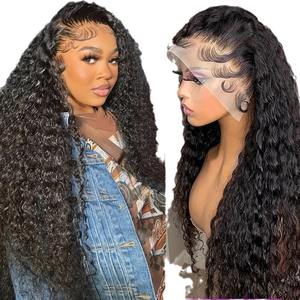 Peluca de encaje frontal para <span class=keywords><strong>mujer</strong></span>, <span class=keywords><strong>pelo</strong></span> largo y rizado pequeño dividido en el medio, cubierta de moda popular en Europa y América, <span class=keywords><strong>pelucas</strong></span> - Product Image 5