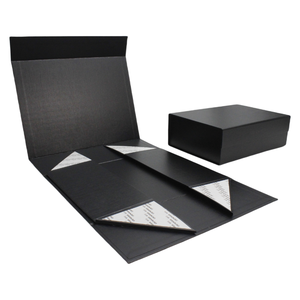 Bán buôn biểu tượng tùy chỉnh màu đen cứng giấy đóng cửa từ cứng nhắc đóng mở bao bì lật gấp vận chuyển hộp với giấy Tissue - Product Image 4