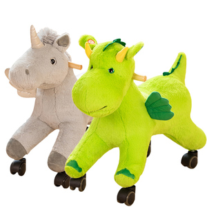 Nuevos Juguetes de Peluche para Niños: Dinosaurio Verde, Caballo Deslizante y Juguetes Colgantes - Product Image 3