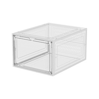 Vente en gros Boîte de rangement pour chaussures en plastique transparent étanche à l'humidité et à la poussière Armoire à chaussures empilable Étagère à chaussures Fabricant