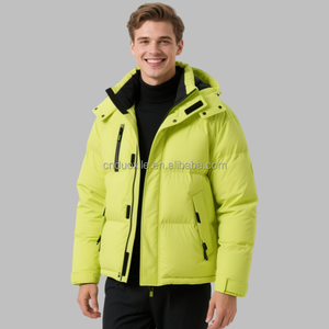 Biker à capuche Softshell fermeture éclair personnalisé doudoune hommes hiver extérieur bulle poisson-globe épais chasse course Football manteau - Product Image 2