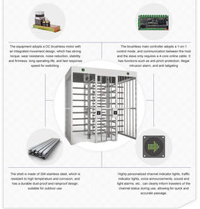 Automatico pieno di altezza doppio canale del tornello del cancello di accesso del sistema di controllo della fabbrica prezzo del pavimento per uso della stazione ferroviaria - Product Image 3
