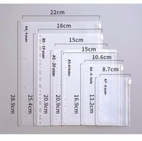 Bolsas transparentes de PVC con cremallera para carpetas A5, A6, A7, sobres dobles para presupuesto, sobres para efectivo sin cabezal de cremallera para archivar productos