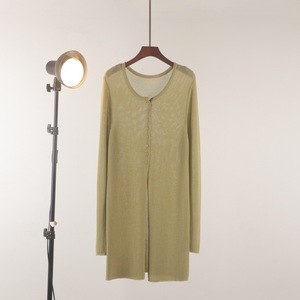 Haut fendu mi-long français pour femmes été Vintage glace soie crème solaire tricot Unique mi-long vêtements d'extérieur Vintage <span class=keywords><strong>Abaya</strong></span> Design - Product Image 3