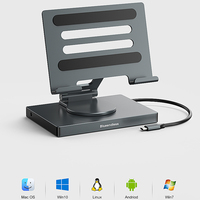 Hubs USB Multifuncionales 10 en 1 de Aleación de Aluminio con Soporte para Tablet PC/Laptop, Base de Enfriamiento Plegable Tipo C para Escritorio