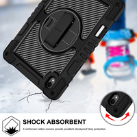 B2B 360 °   Étui robuste 3-en-1 en silicone et PC avec support rotatif et dragonne pour Galaxy Tab S12 Plus 12.4'' – Bandoulière – OEM ODM Vente en gros