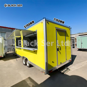 Black ser 5,7 m Mobile Food Trucks mit voller Küche Pizza Delicious Hotdog Coffee Trailer Food Truck Konzession Food Trailer - Product Image 2
