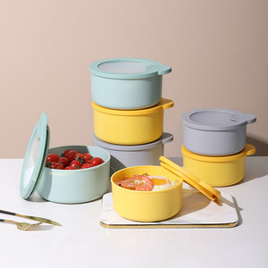 High Quality Plastic Round Shape Lunch Box Microwave Oven Heating Bento Box Lunch For Kids