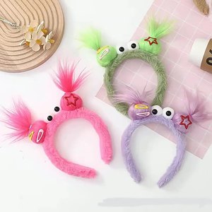 Bandeau en peluche ludique et tendance, design de poupée mignonne et originale, accessoire capillaire ludique, pince à cheveux joyeuse, coiffe pour sœur joyeuse - Product Image 2