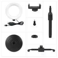 Mini anneau lumineux portable 6 pouces étanche avec support double téléphone et pince de fixation pour diffusion en direct – Meilleures ventes