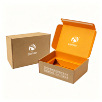 Boîte d'expédition en carton personnalisée avec logo imprimé, pelliculage mat, gaufrage et bande auto-adhésive à déchirer pour emballage cadeau