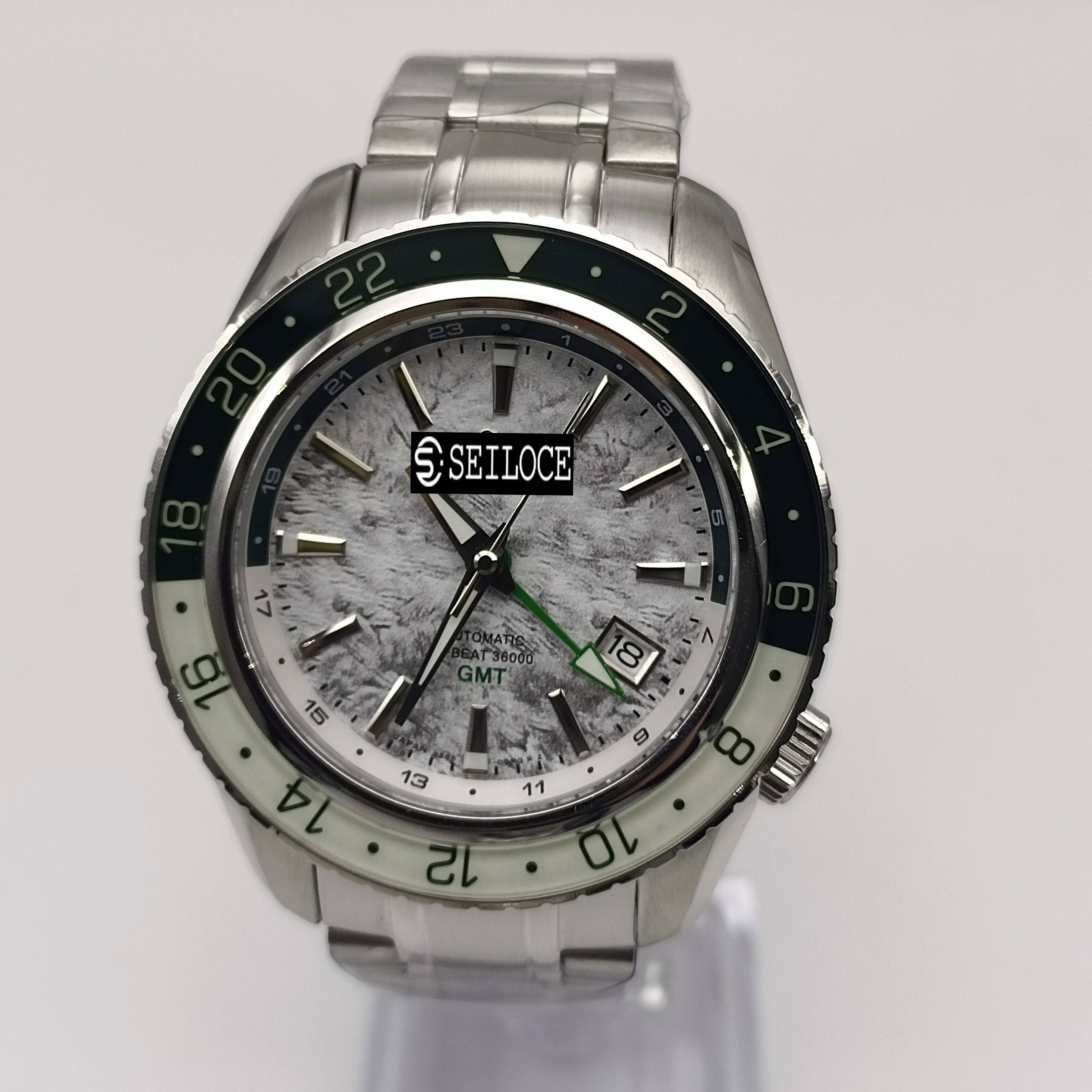 Silver Case+Gray Dial+green
