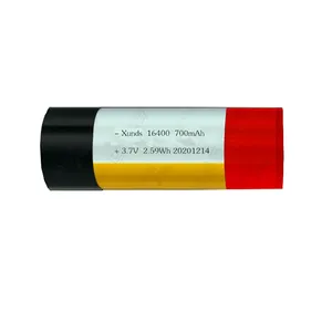 Batería de polímero de litio de alta velocidad, 3,7 V, 700mah, célula de batería de polímero de litio 16400
