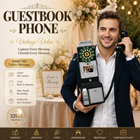 Offres Exceptionnelles : Livre d'Or Vidéo Audio Classique Vintage HD 1080P avec Mémoire 32 Go, Boîte aux Lettres Vocale, pour Réception de Mariage, Rétro, Fixation Murale, Paiement par Pièces