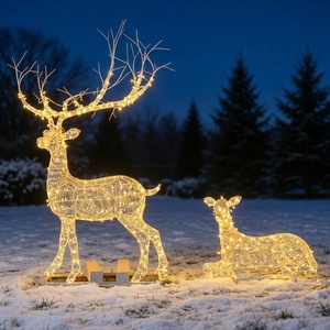 Hot Selling Simulation Fiberglass Sika Deer Statues Christmas Resin Deer Sculpture Ornaments Christmas Crafts - Product Image 2