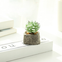 Fleurs artificielles, mini-pots en pierre, plantes succulentes, décoration d'intérieur tendance, accessoires de mariage et de photographie, vert, utilisation en intérieur