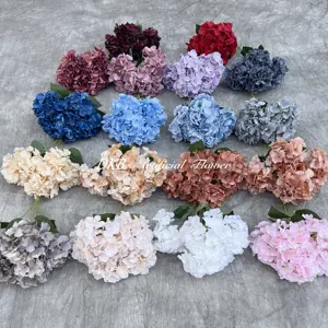 Artificial Flower Factories Wholesale Real Touch White Red Artificial Hydrangea Flowers Hydrangea Preserved Flowers