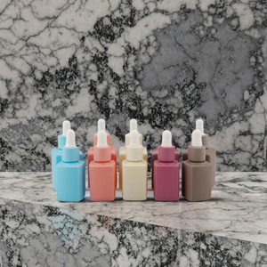 Botella de Vidrio Vacía de 30 ml, Diseño Cuadrado Francés, Botella de Vidrio Negra para Crema para el Cuidado de la Piel, con Gotero Estampado en Oro para Cosméticos - Product Image 2