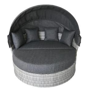 Yoho Offre Spéciale cadre en aluminium meubles de jardin en plein air chaise longue lit rotin rond avec coussin de 10cm d'épaisseur - Product Image 1